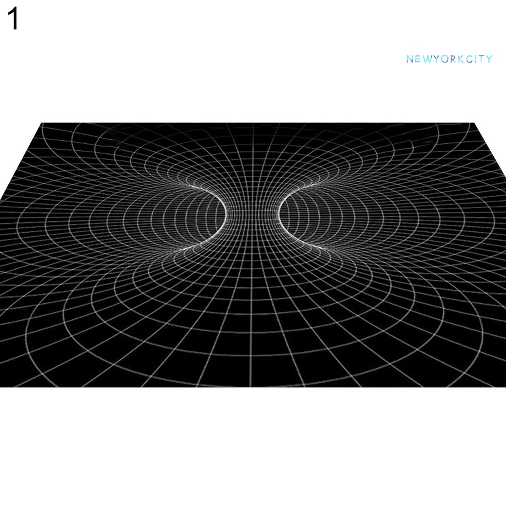 Thảm Polyester Chống Trượt Họa Tiết Hình Học 3D Trang Trí Phòng Ngủ