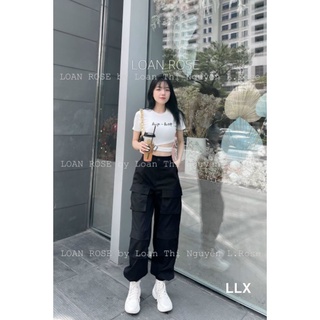 Bộ quần bom túi áo crop top