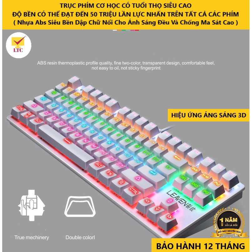 Bàn phím cơ gaming máy tính K550, 10 chế độ led khác nhau, thích hợp chơi game, dùng văn phòng cho pc, laptop, máy tính | BigBuy360 - bigbuy360.vn