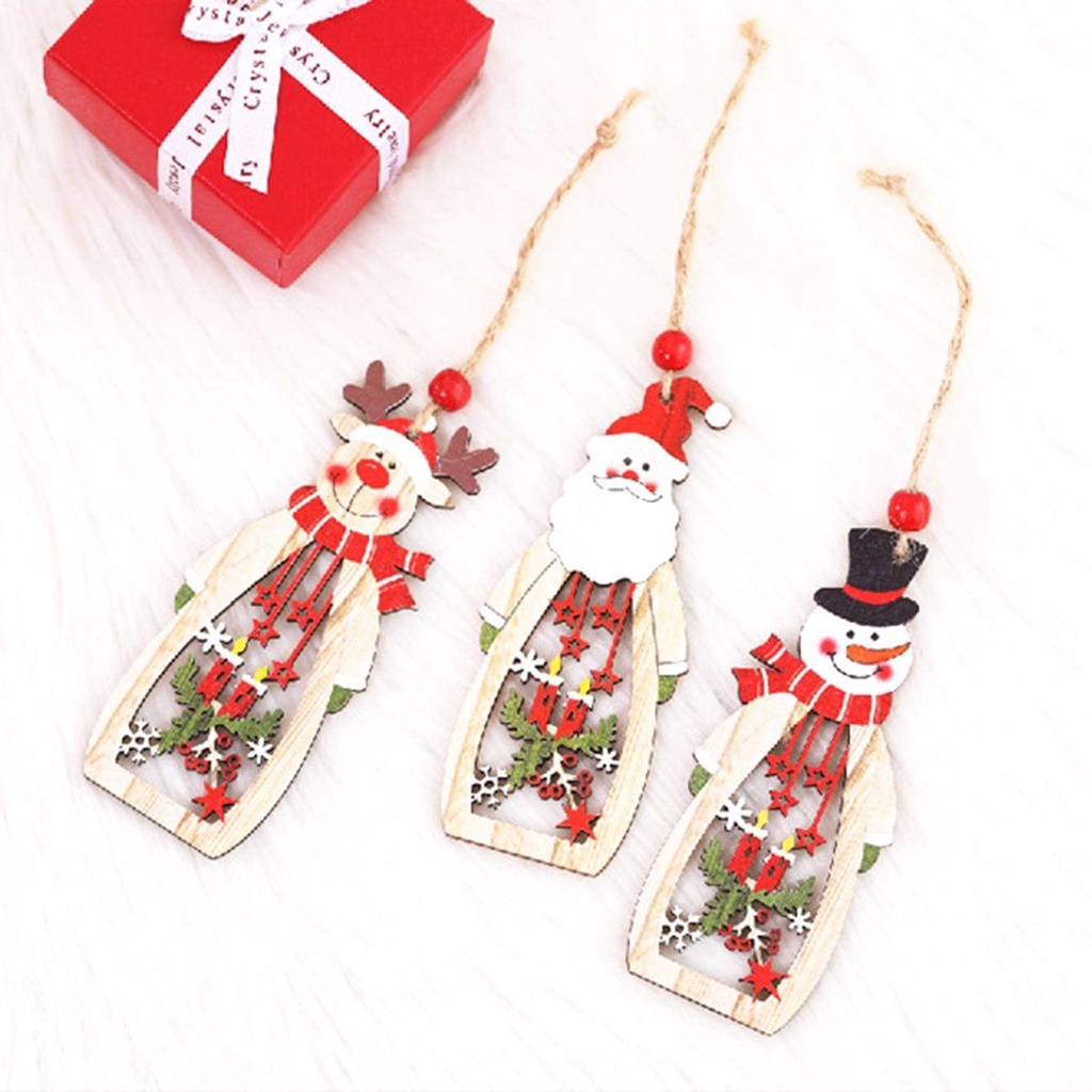 IVORY Phụ Kiện Trang Trí Cây Thông Giáng Sinh Năm Mới Hình Ông Già Noel Người Tuyết Tuần Lộ