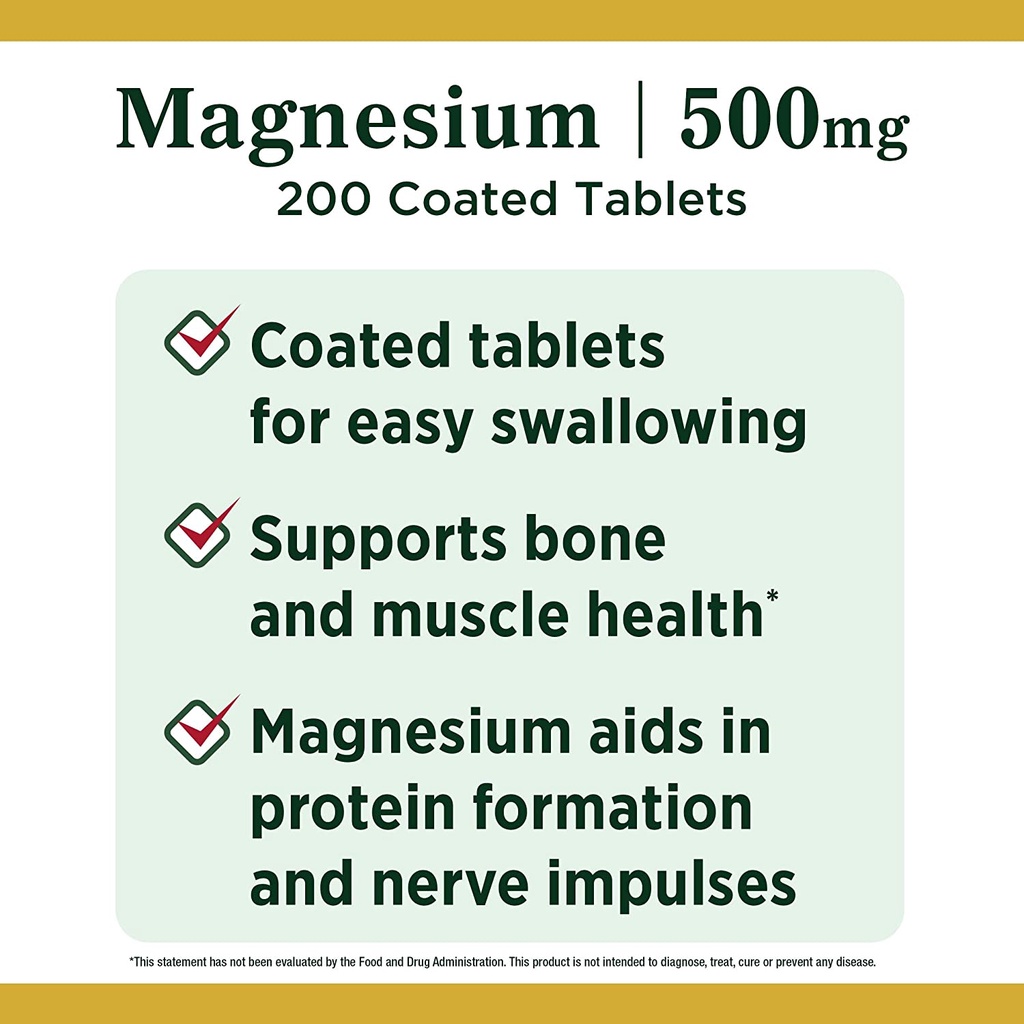 [DATE 06/2024] NATURE’S BOUNTY MAGNESIUM 500MG 200 VIÊN