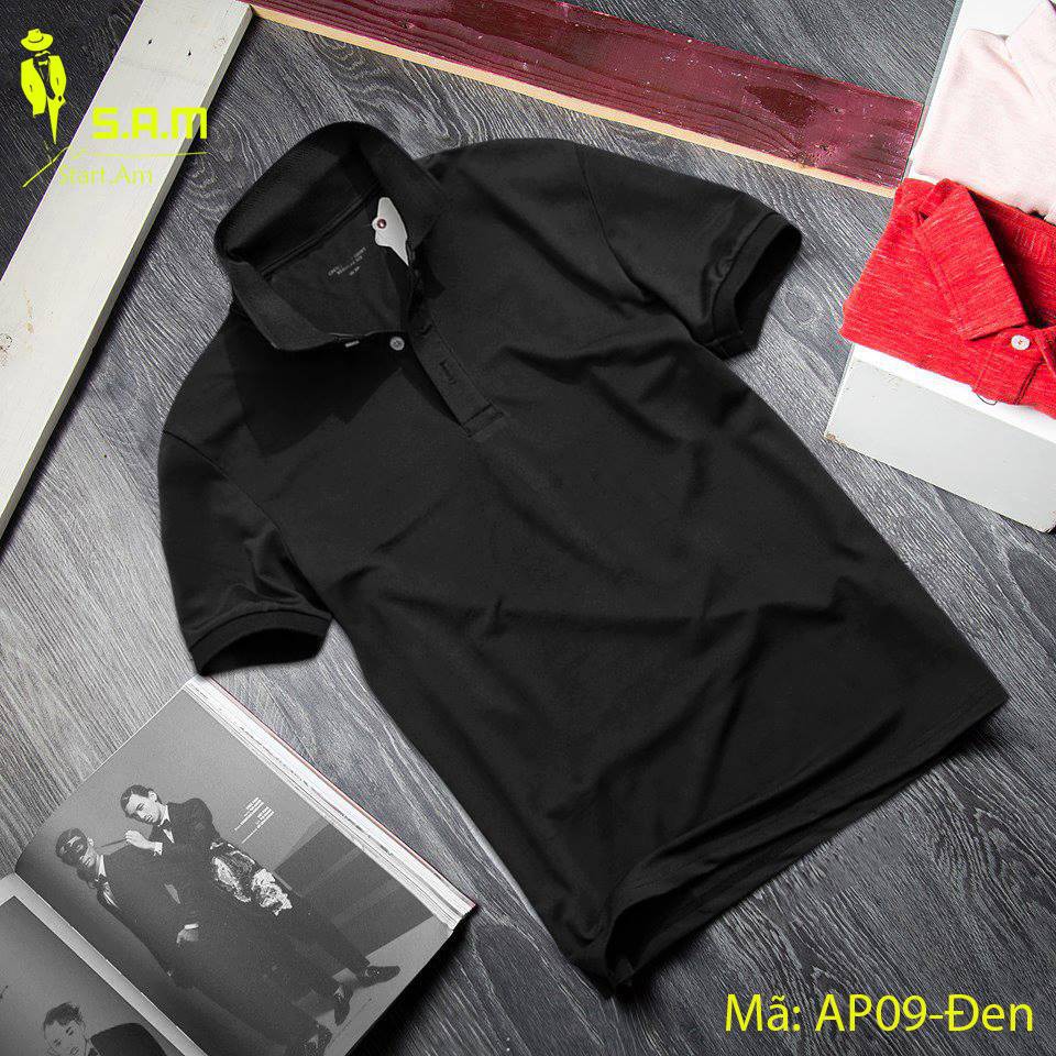 Áo Thun Nam  ngắn tay cổ bẻ Màu Đen, Áo thun nam có cổ chất cotton đẹp | BigBuy360 - bigbuy360.vn