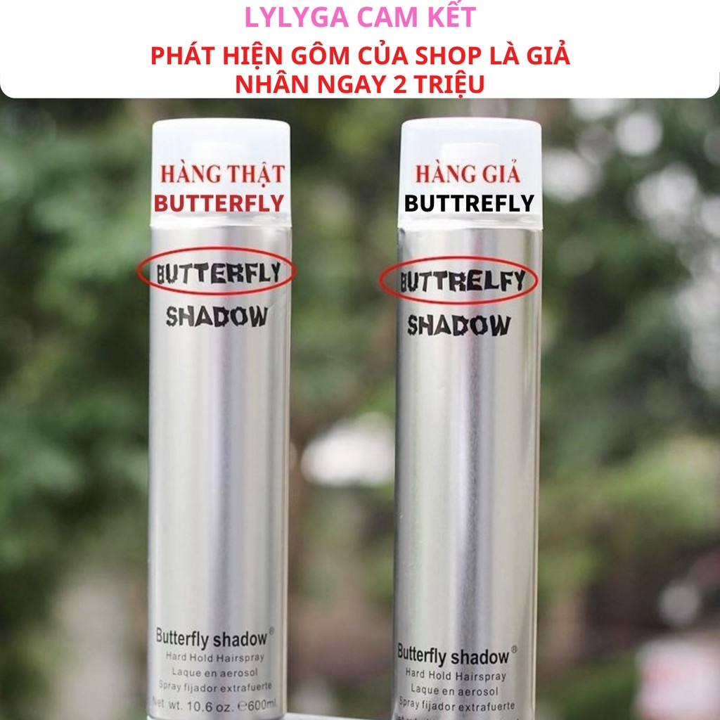 Gôm xịt tóc Butterfly Shadow 150ml 320ml 600ml Chính hãng, Gôm bạc giữ nếp tạo kiểu nam nữ GM01