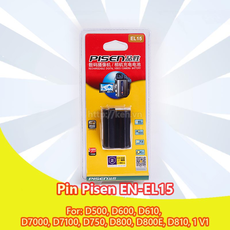 Pin, Sạc EL15 PI SEN cho máy ảnh Nikon D7000, D7100, D600, D800, D800E, V1