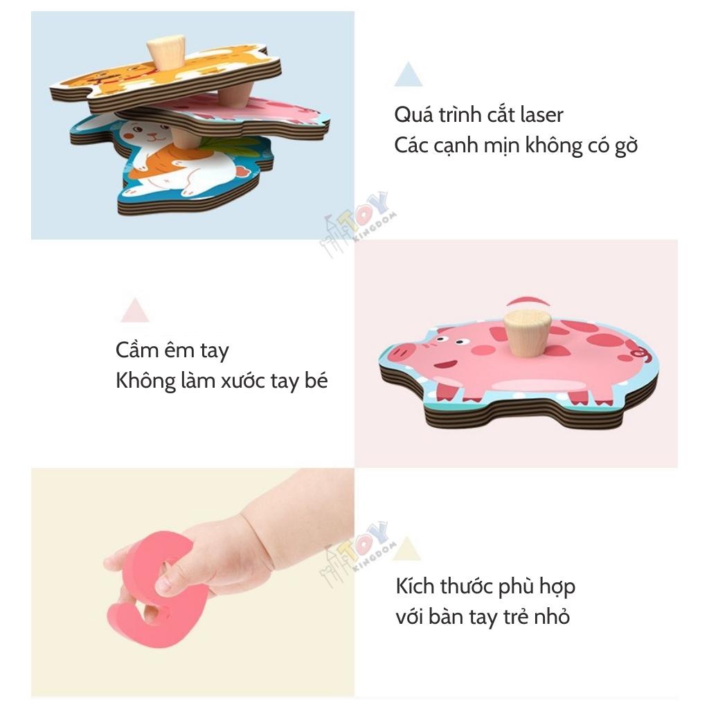 Đồ Chơi Núm Gỗ Ahihi Phát Triển Trí Thông Minh Cho Bé, Nhiều Chủ Đề, Gỗ Dày Dặn - Hàng Cao Cấp