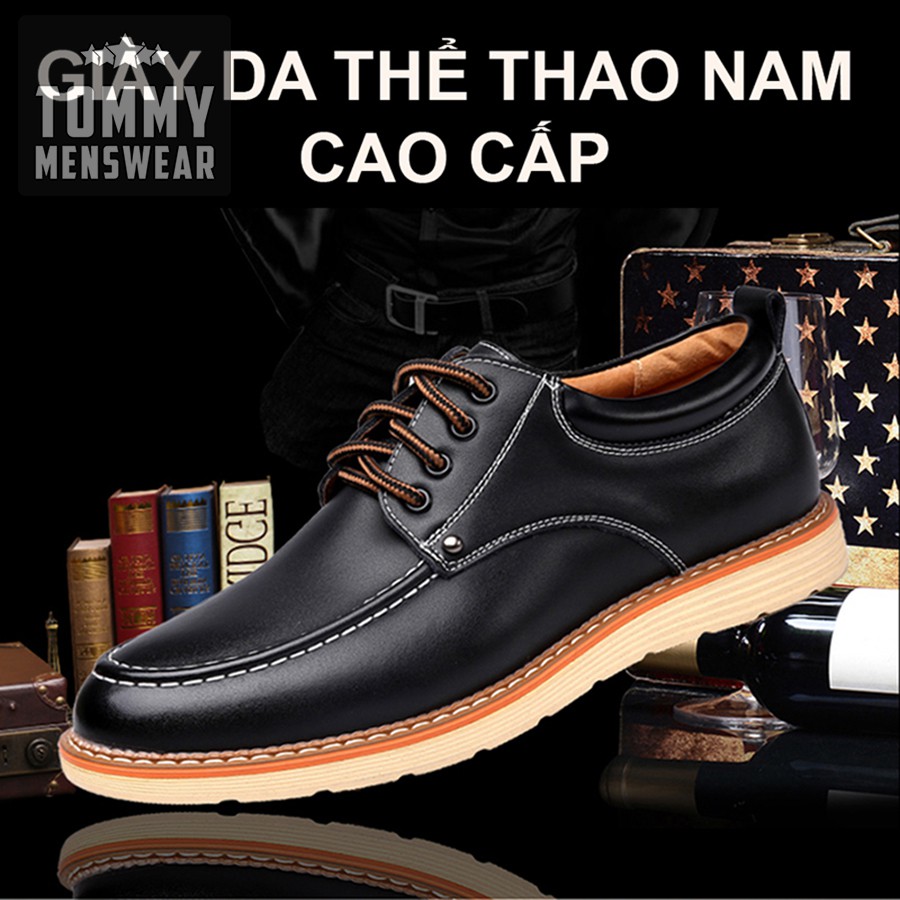 Giày Nam Công Sở - TẶNG TẤT - Giày Da Thể Thao Nam Da Bò Chất Chơi GNK45 | BigBuy360 - bigbuy360.vn