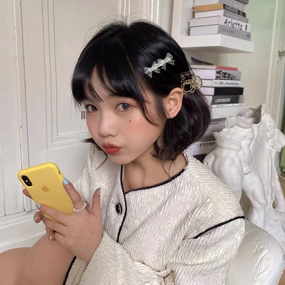 ✨✨Kẹp Tóc Nơ Trong Suốt Đơn Giản Phong Cách Hàn Quốc Dễ Thương Dành Cho Nữ