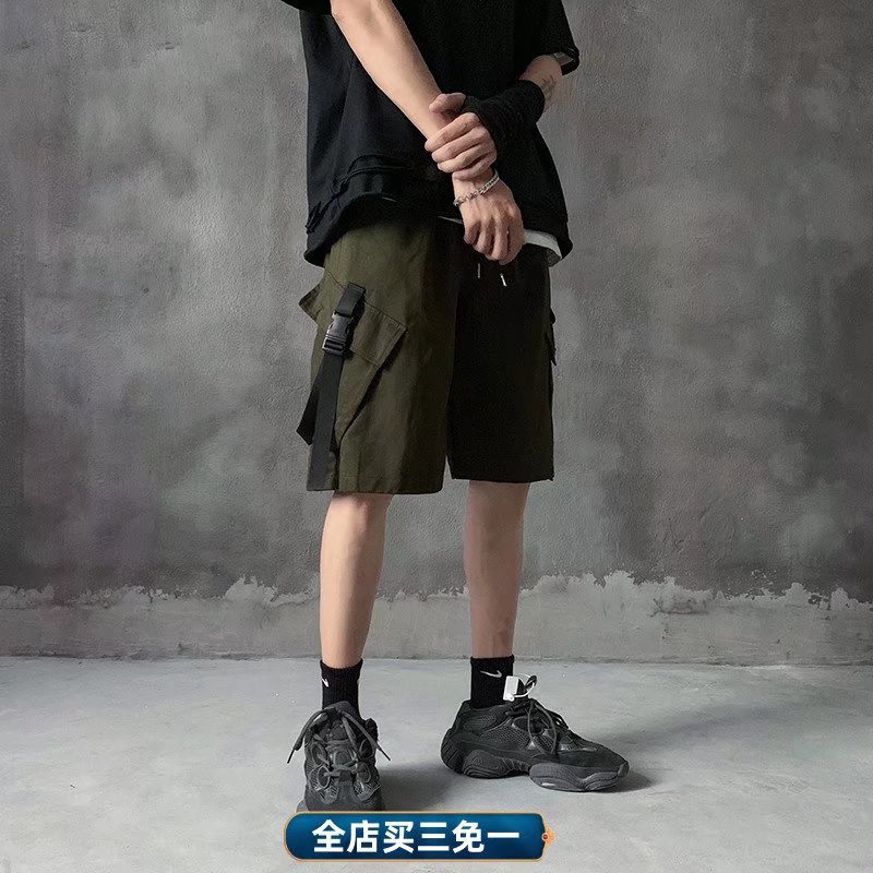 Quần ngắn ống rộng Phối Nhiều Túi Phong Cách Hàn Quốc Thời Trang Cho Nam Size M-3XL