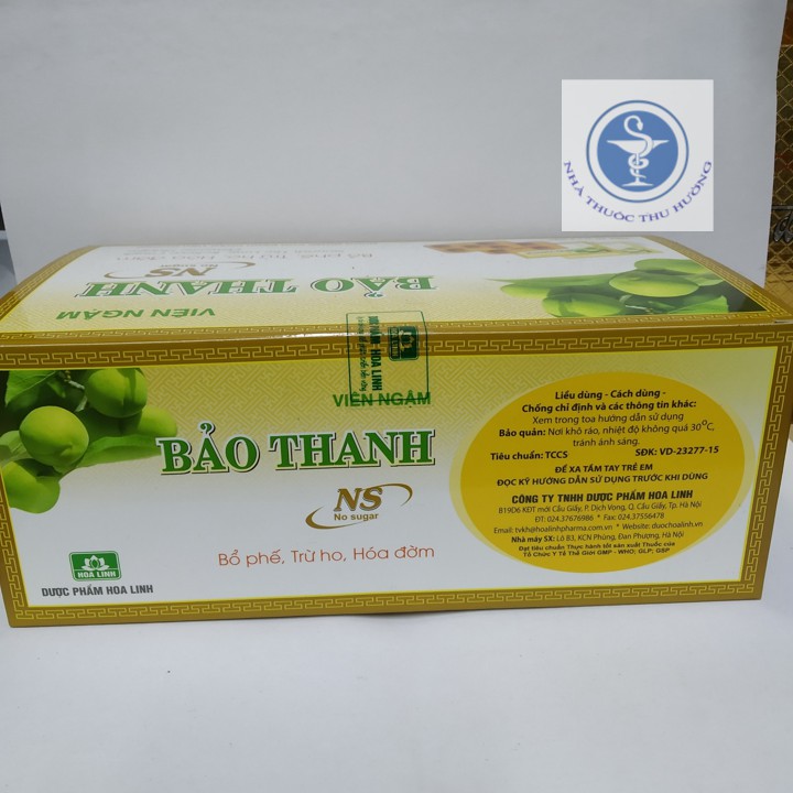 Viên Ngậm BẢO THANH NS - Không Đường Hộp 20 Vỉ X 5 Viên