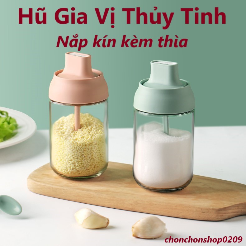 Hũ Thủy Tinh Đựng Gia Vị, Lọ Đựng Gia Vị, Dầu Ăn, Mật Ong Màu Hồng 250ml Chống Nước, Ẩm Mốc, Côn Trùng