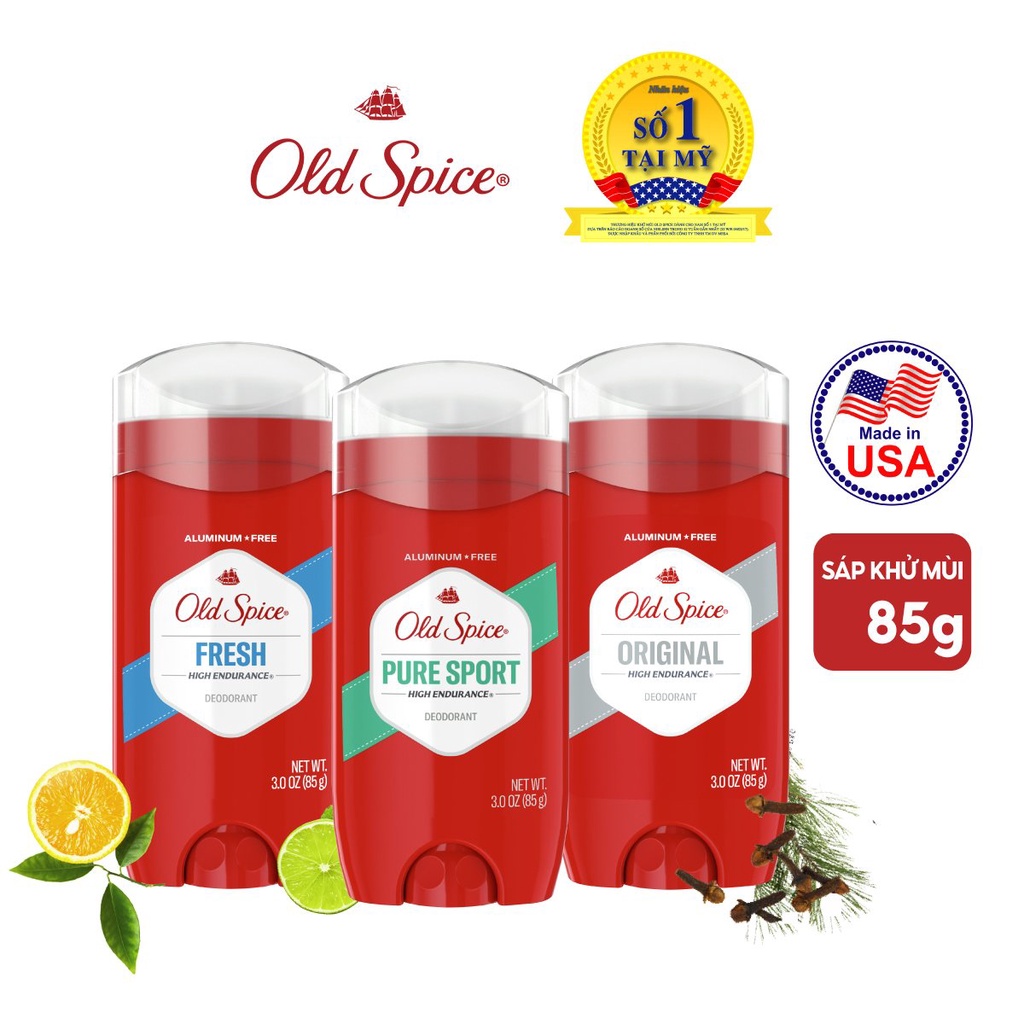 Lăn khử mùi Old Spice Deodorant Bearglove Wolfthorn Timber Fiji PureSport Fresh Original - 73gr & 85gr