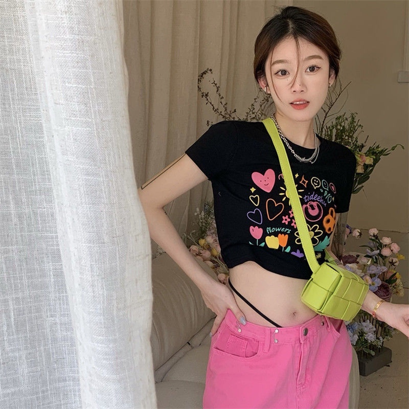 Áo thun croptop COZOKC ngắn tay ôm dáng thời trang cho nữ