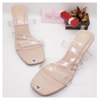 [ FREESHIP 99K ] Giày cao gót 3 dây quai trong