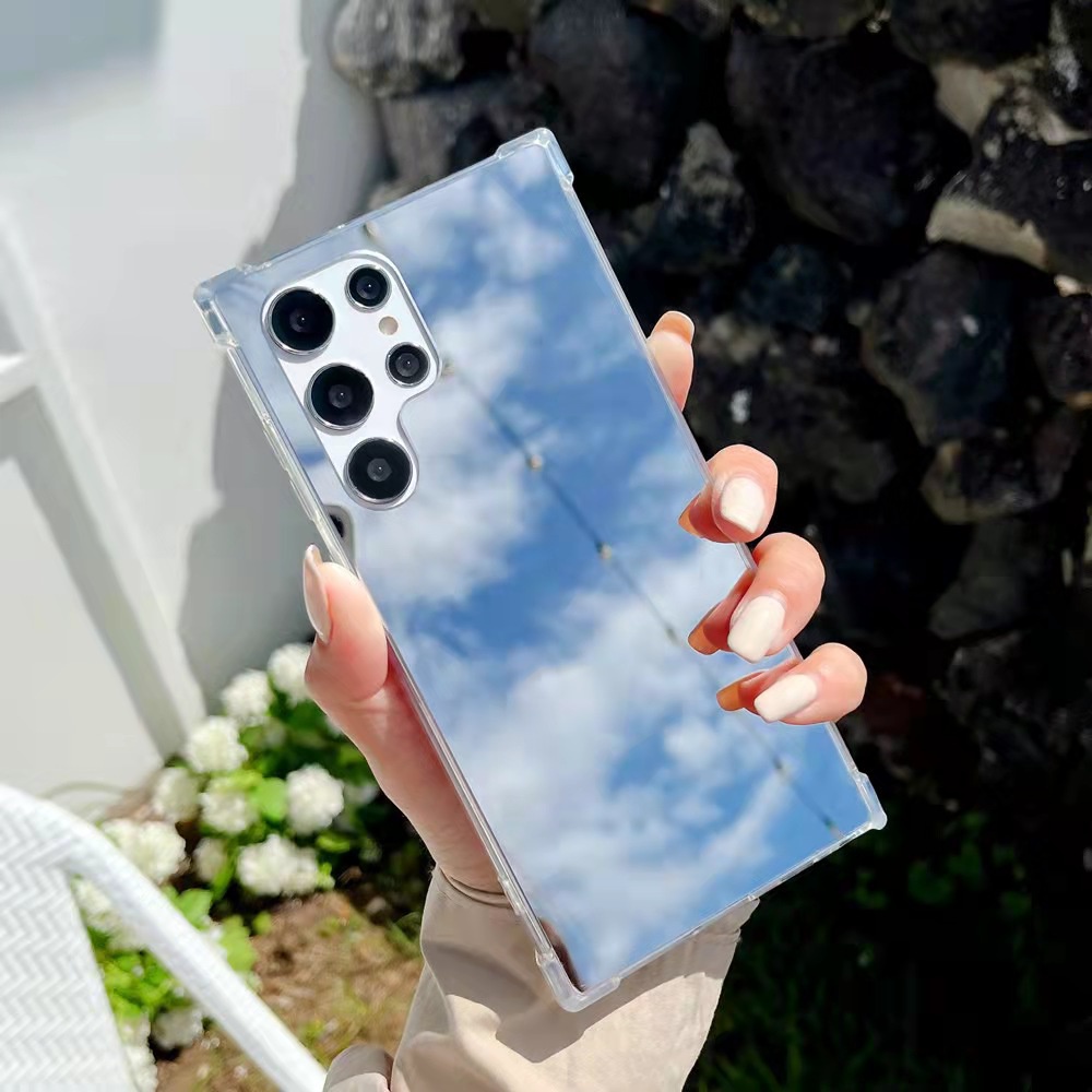 Ốp Điện Thoại TPU Mềm Chống Sốc Phối Gương Trang Điểm Thời Trang Dành Cho Samsung Galaxy S22 Ultra S21 Plus