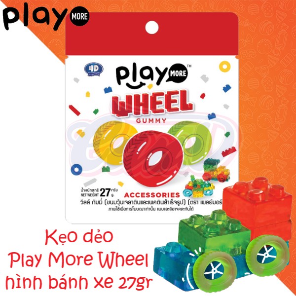 Kẹo dẻo Play More Wheel hình bánh xe 27gr