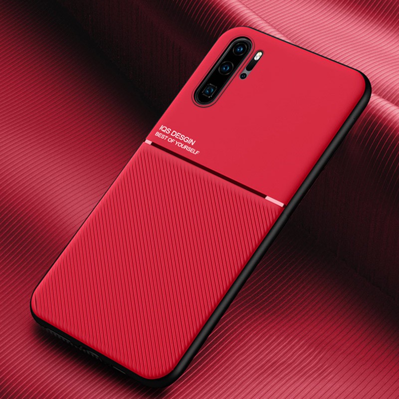 Ốp điện thoại tpu mềm phối da chống sốc mặt nhám có từ tính cho Huawei P30Pro P20Pro P10Plus