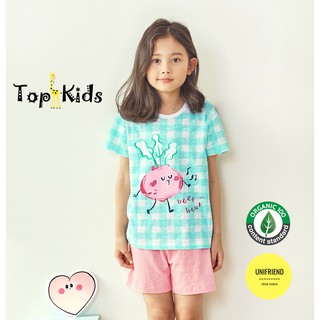 Bộ đồ COTTON cao cấp, bé trai, bé gái Kẻ xanh hồng- Unifriend Hàn Quốc -bộ cộc tay mùa hè, từ 10- 60kg, Topkid_vietnam