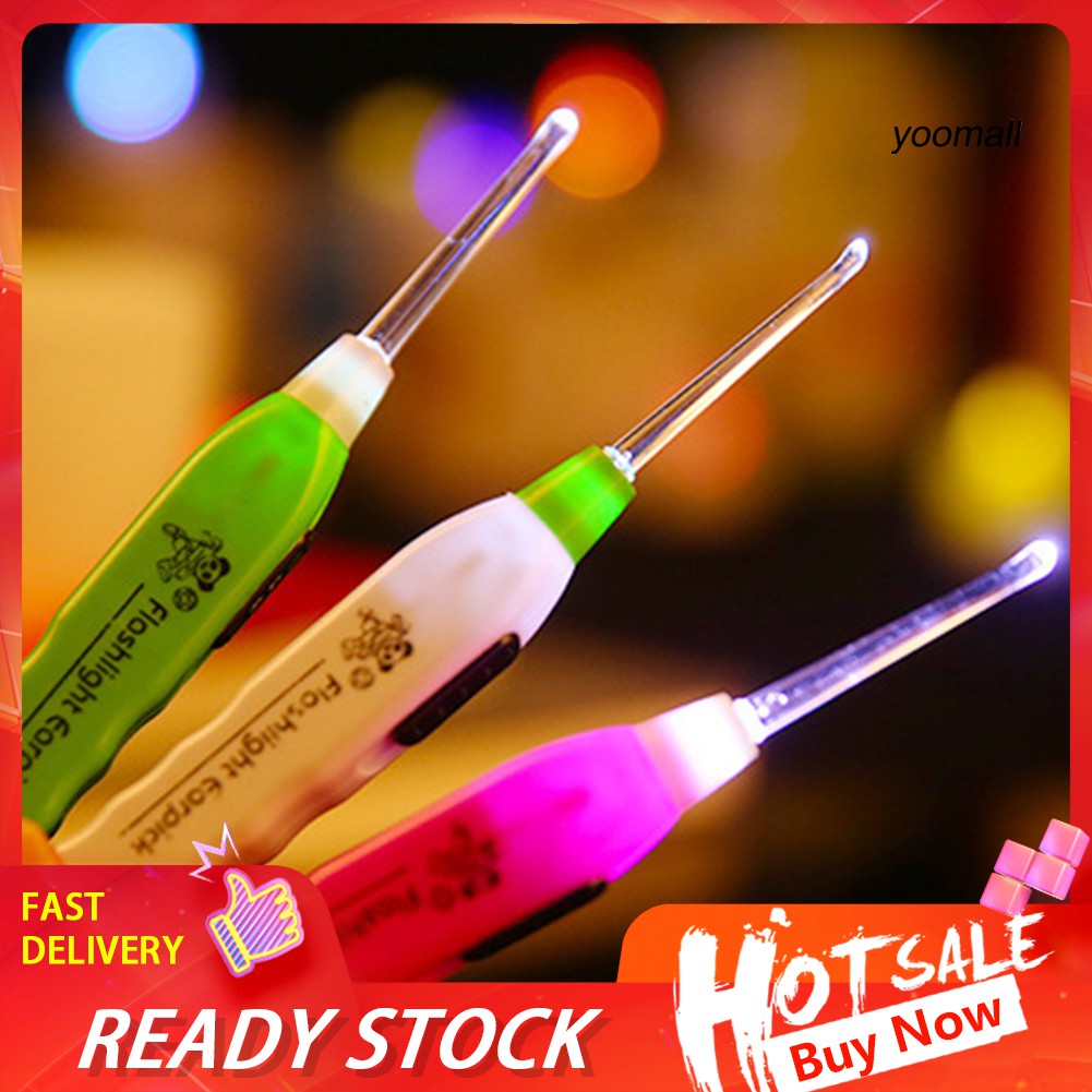 [Hàng mới về] Dụng Cụ Lấy Ráy Tai Có Đèn Led Kèm 3 Đầu Thay Thế