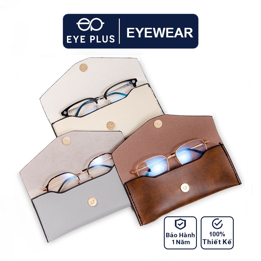 Bao da đựng kính nam nữ thời trang EYE PLUS mềm mại cao cấp bảo vệ kính chống xước, vỡ