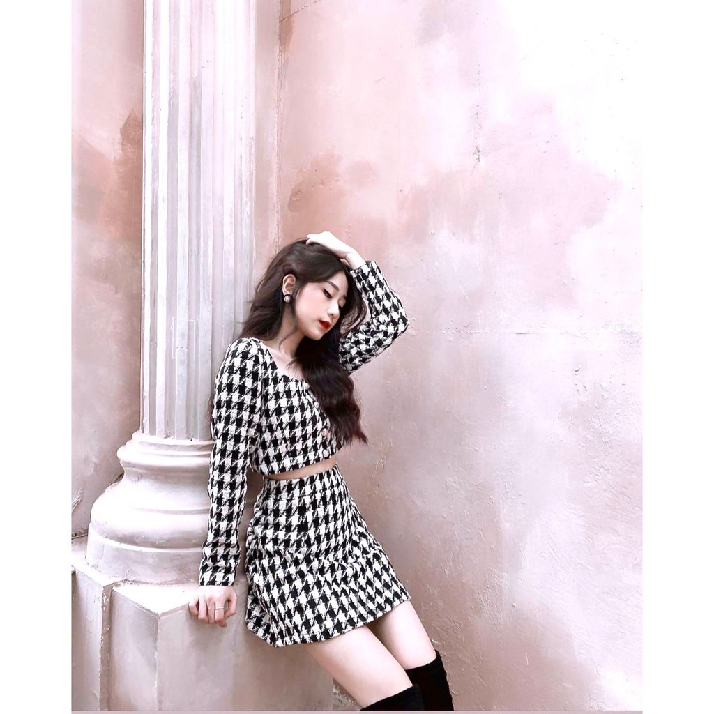 [Mã WABRLOW5 giảm 15% đơn 300K] Chân váy set caro tingoan FLIRT WITH ME SKIRT/CR