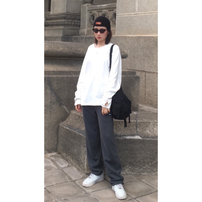 [Mã SKAMPUSHA7 giảm 8% tối đa 50K đơn 250K] ÁO FUNKY BASIC LONG SLEEVE TRẮNG | BigBuy360 - bigbuy360.vn