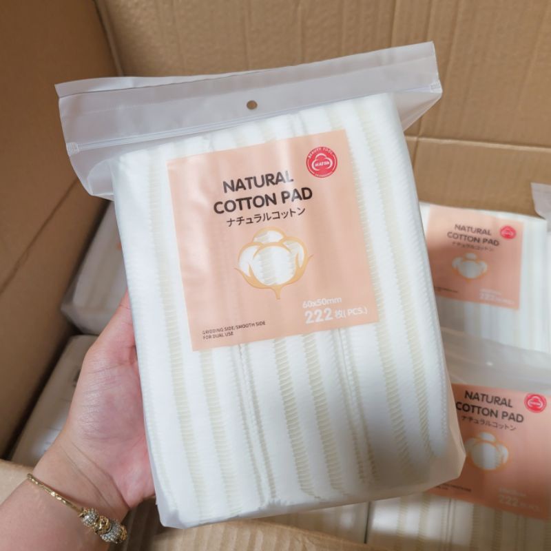 Bông tẩy trang Cotton Pads 222 miếng 3 lớp 100% cotton, mềm mịn