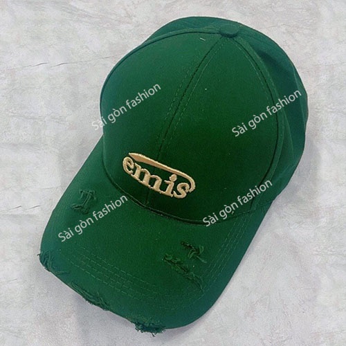 Nón Kết thêu chữ Emis rách | Mũ lưỡi trai thời trang Uniex Nam Nữ Form Hàn Quốc SG124