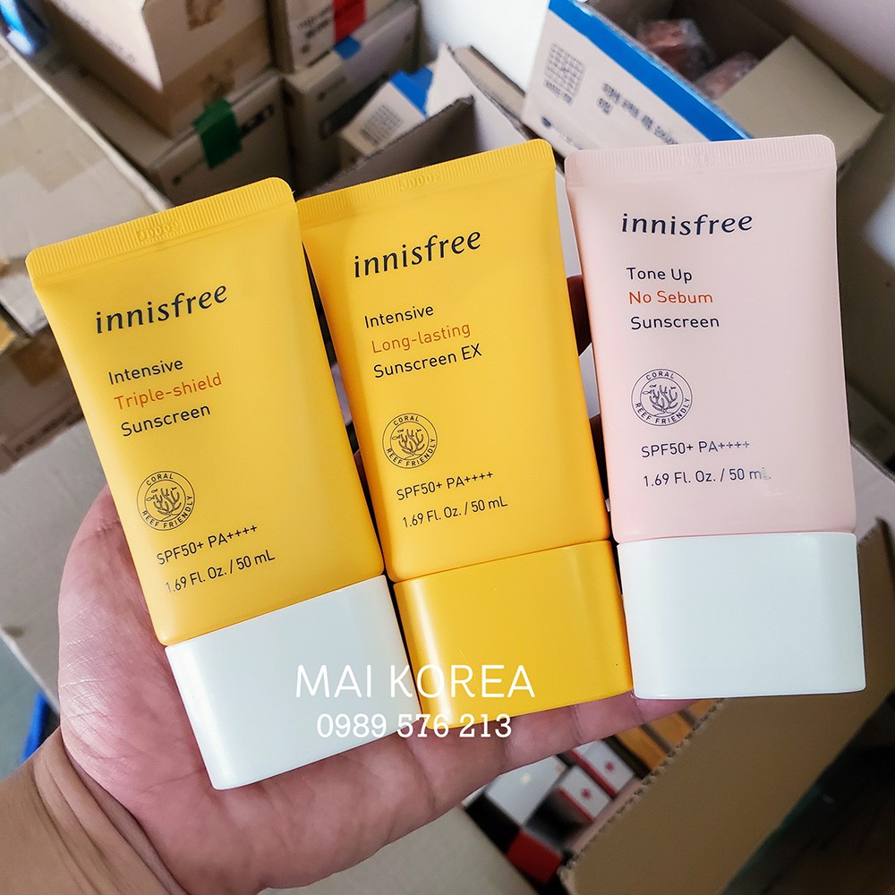 Kem Chống Nắng Innisfree Triple Care, Long Lasting SPF50++++ mẫu mới