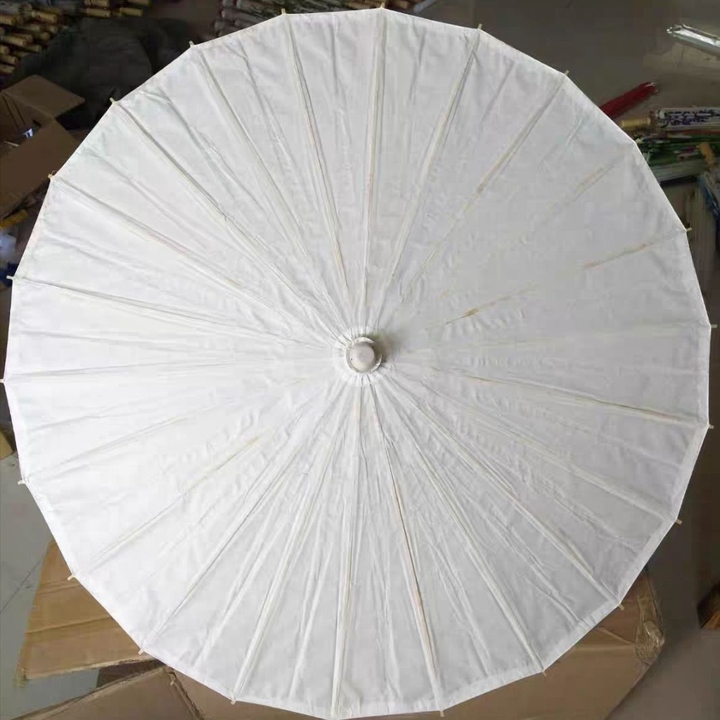 Dù Giấy Màu Trắng Trơn Thủ Công DIY