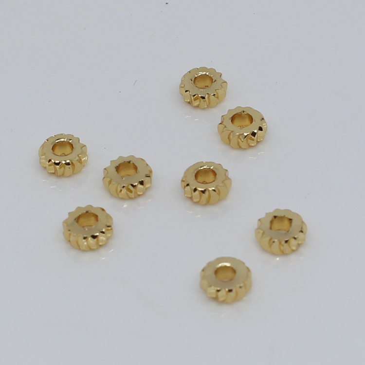 Hạt Xâu Làm Trang Sức Hình Hoa Mạ Vàng 18k Thủ Công DIY 4/5MM