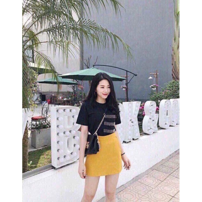 Quần váy chữ A vải tuyết mưa 2 màu Đen - Vàng | BigBuy360 - bigbuy360.vn