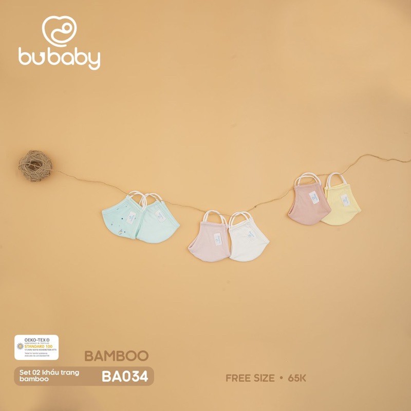 Khẩu trang sợi tre Bubaby cho bé - set 2 cái