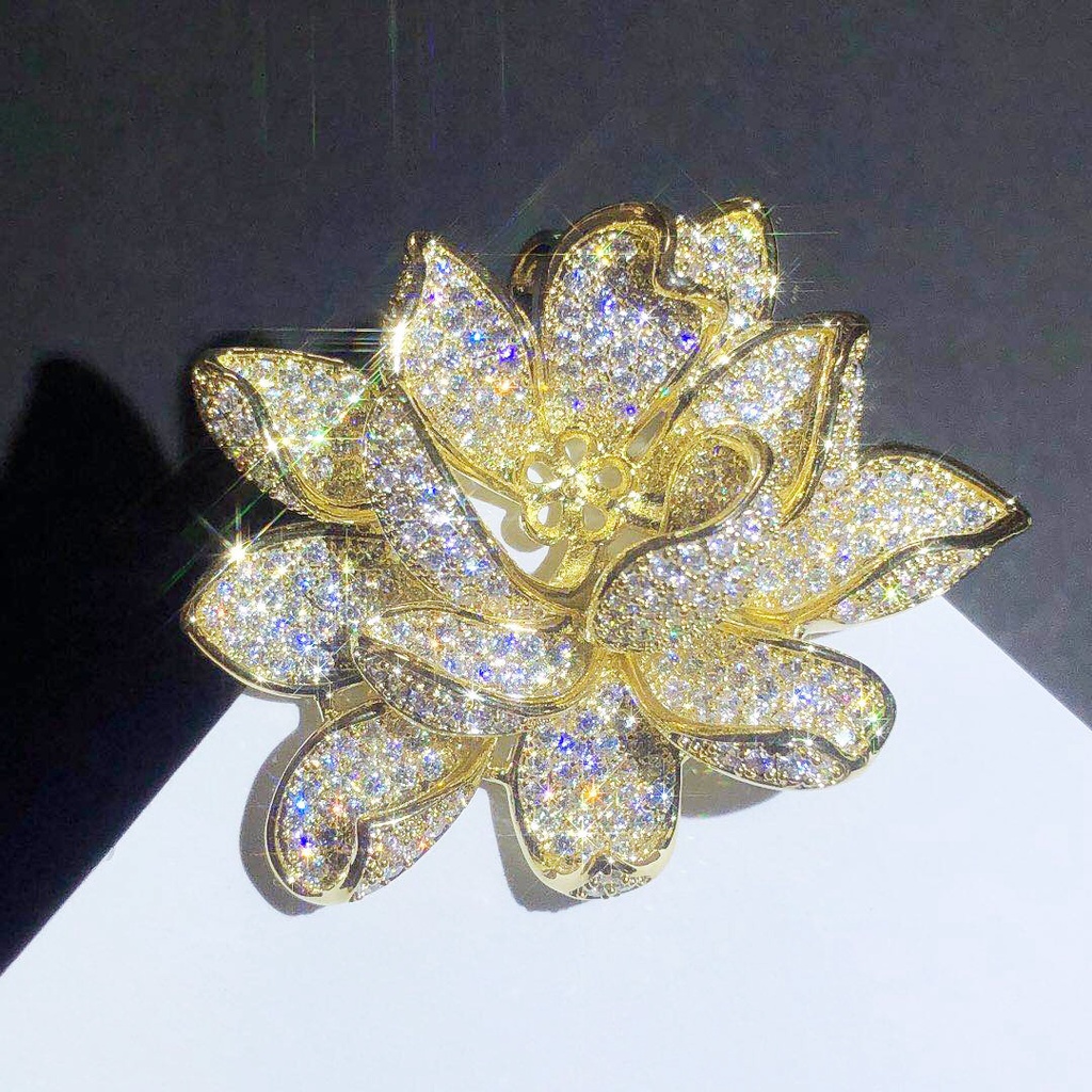 [Hàng Mới Về] Ghim Cài Áo Hình Hoa Sen Đính Ngọc Trai Giả Thời Trang Mùa Hè Cho Nữ