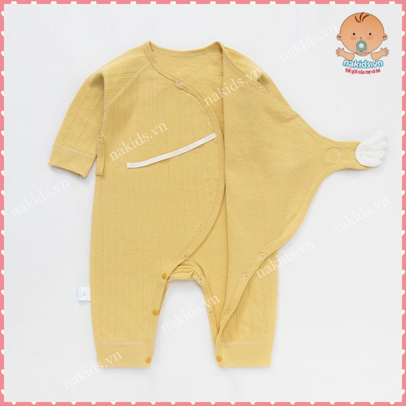 Body Dài Tay Cho Bé Sơ Sinh Hàng Quảng Châu Từ 3 - 10Kg hình CÁNH TIÊN Chất Liệu 100% ORGANIC COTTON