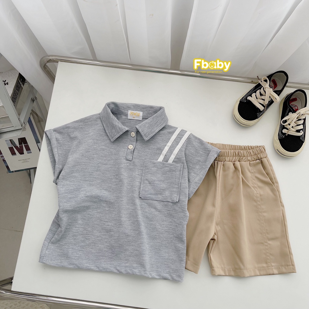 Bộ polo có cổ cho bé trai, bộ thun bé trai có cổ áo polo quần kaki hàng đẹp