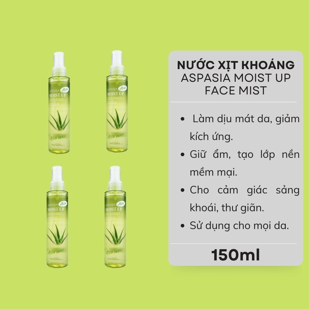 Xịt Khoáng Aspasia Moist Up Face Mist