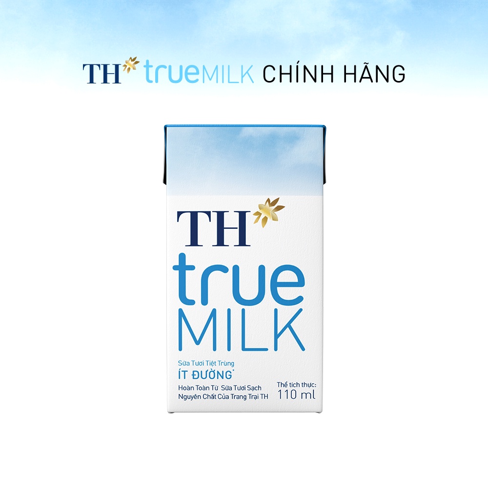 Thùng 48 hộp sữa tươi tiệt trùng ít đường TH True Milk 110ml (110ml x 48)