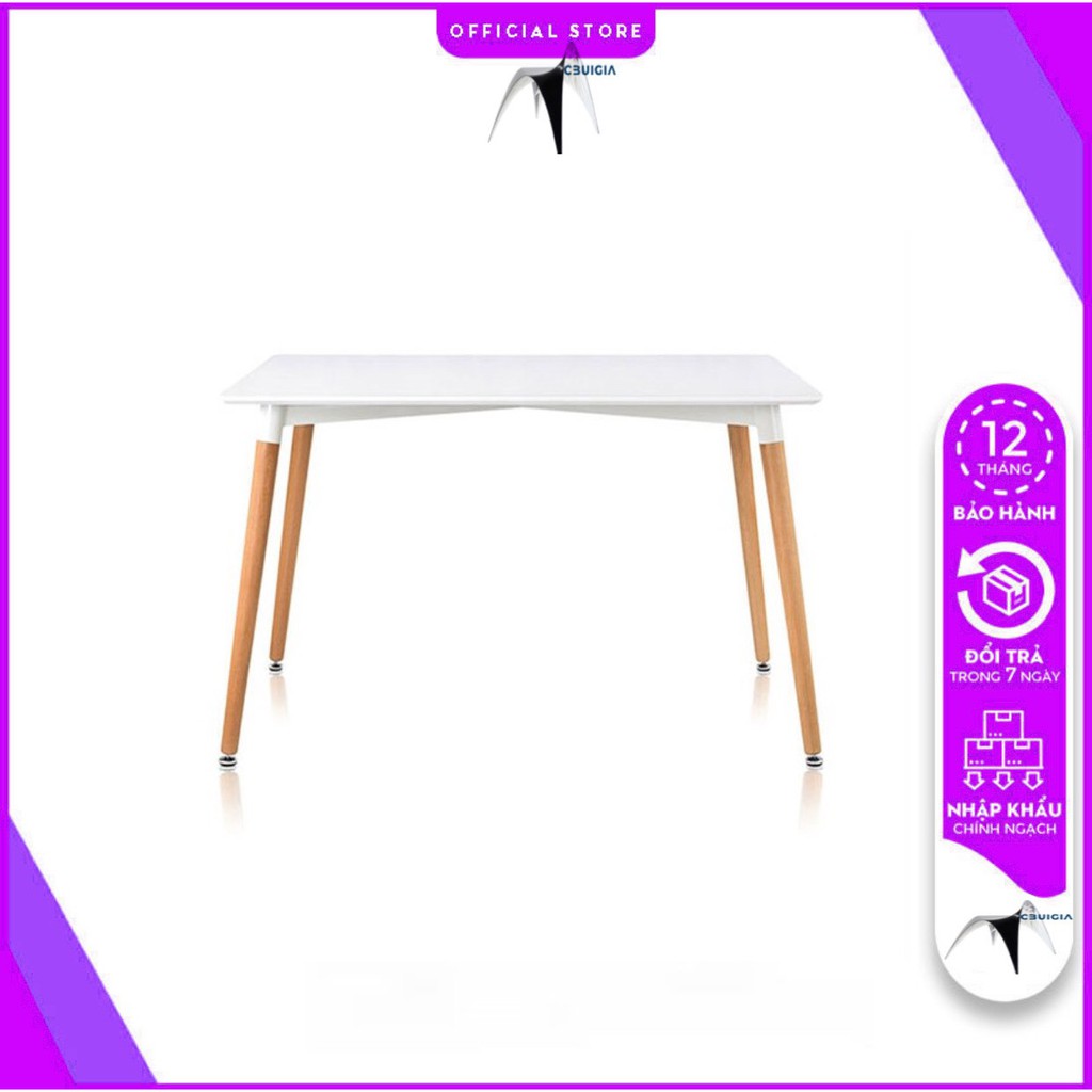 Bàn Ăn 4 Ghế Eames Chữ Nhật Hiện Đại Mặt Gỗ MDF Phủ Composite, Bàn Ăn Thông Minh Tháo Lắp Đơn Giản