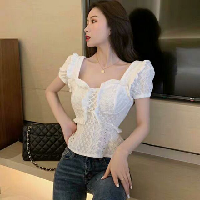 Áo cộc tay cổ vuông 2k | BigBuy360 - bigbuy360.vn