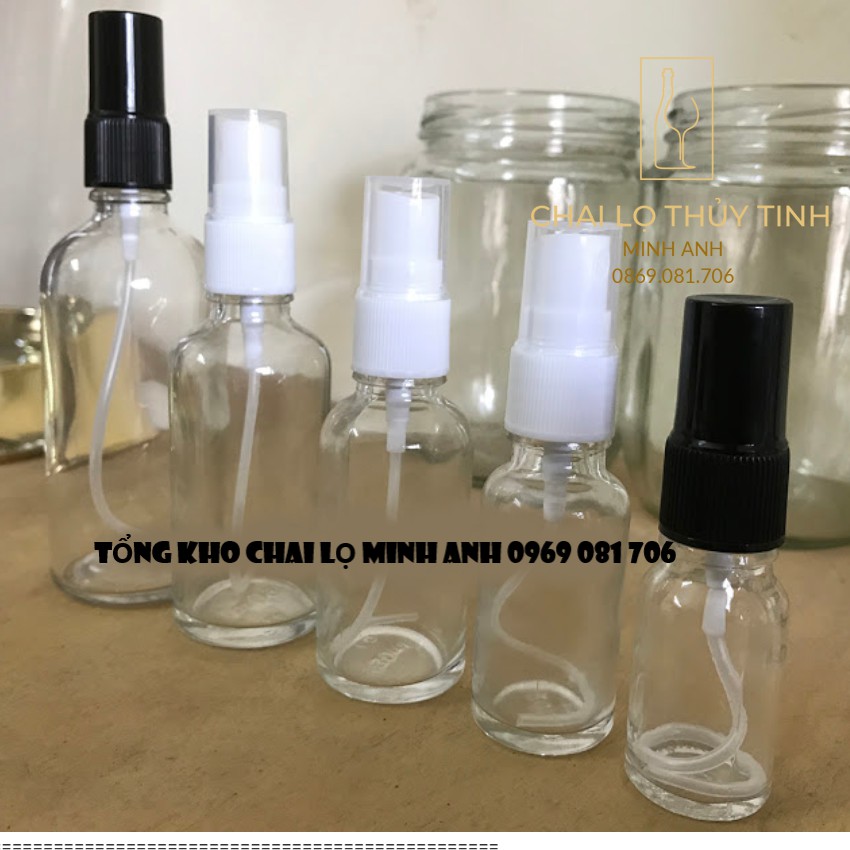 Chai xịt phun sương chiết  mỹ phẩm thủy tinh- [[SIÊU BỀN][SIÊU RẺ] -  5ml 10ml 15ml 20ml 30ml 50ml 100ml