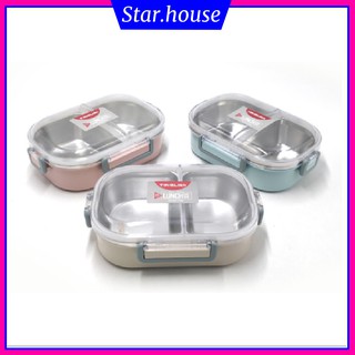 Hộp cơm inox hai ngăn giữ nhiệt, Hộp cơm ruột inox giữ nhiệt 1 tầng 2 ngăn sang trọng