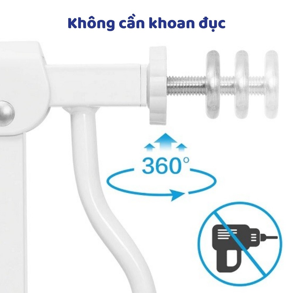 [ẢNH THẬT + VIDEO] Thanh chắn cửa, chắn cầu thang không khoan tường an toàn cho trẻ nhỏ bảo hành 1 năm