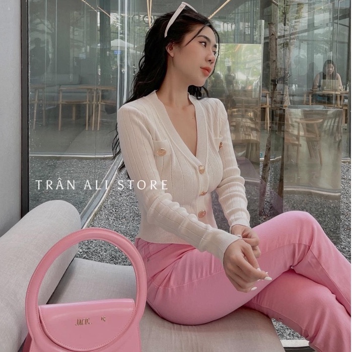 Áo khuy đồng dài tay chất len co dãn tốt nhiều màu duyendel