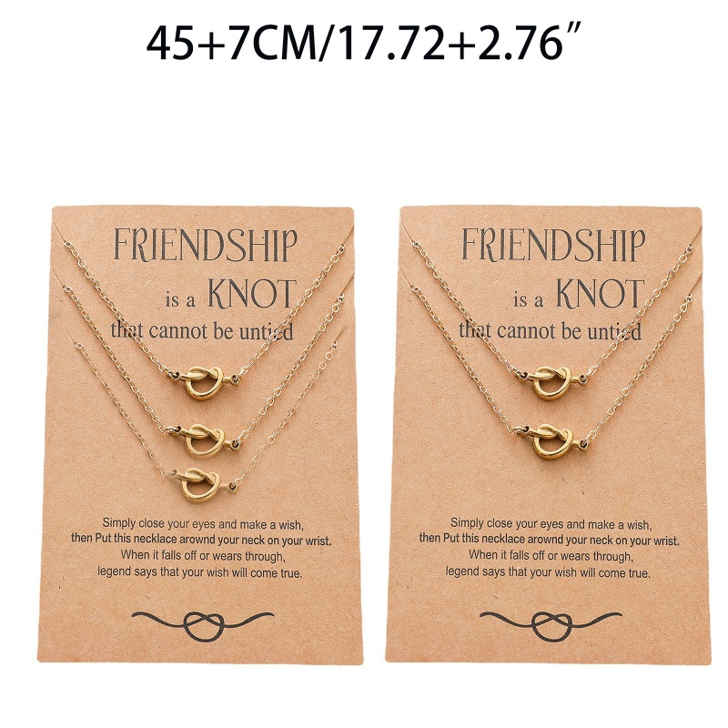 Set 2 / 3 Vòng cổ Tình Bạn Mặt Hình Nút Thắt Bằng Thép Không Gỉ Thời Trang Cho Nữ