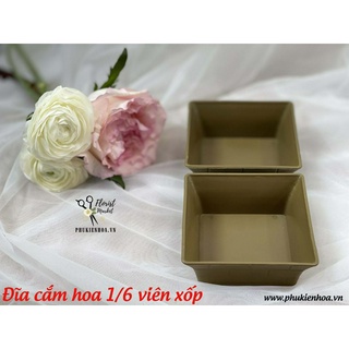 Đĩa cắm hoa 1/6 viên xốp