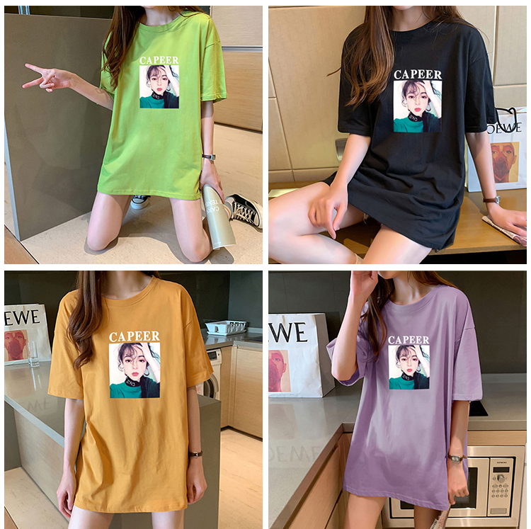 NRVP Áo Thun 100% Cotton Tay Ngắn Thời Trang Hàn Quốc Cho Nữ