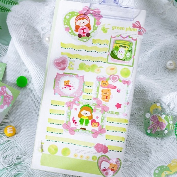 Bộ 2 tấm sticker khung ảnh trang trí card toploader hình dán Love time | BST138