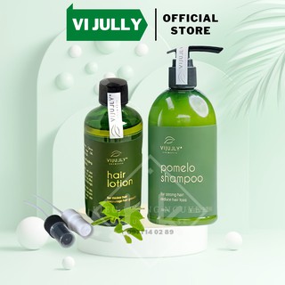 [ CHÍNH HÃNG ] Combo Dầu Gội, Tinh Dầu Bưởi Vi Jully thần dược cho mái tóc rụng nhiều, kích mọc tóc, an toàn cho mẹ bỉm