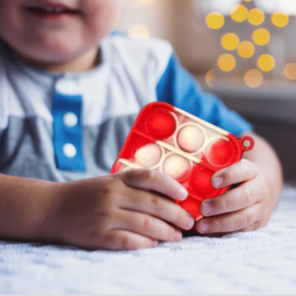 Móc Khóa Cầu Vồng dimple pop it fidget mini Đơn Giản Giúp Giảm Căng Thẳng