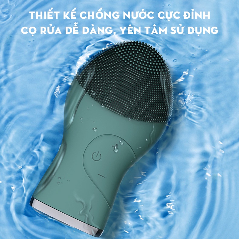 Máy rửa mặt và massage da mặt nam nữ Máy làm sạch mặt silicon công nghệ sóng siêu âm 4.0 Làm sạch bụi bẩn và dầu thừa